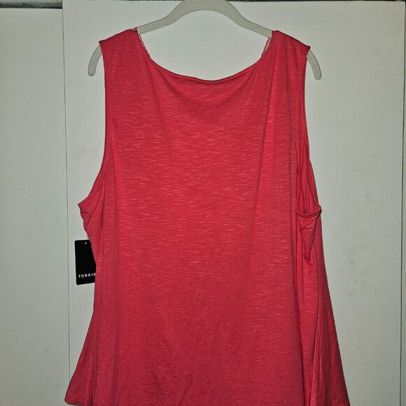 NWT Torrid Pink Fit & Flare Tank Top w Non-Working Buttons (3X) - Picture 6 of 9